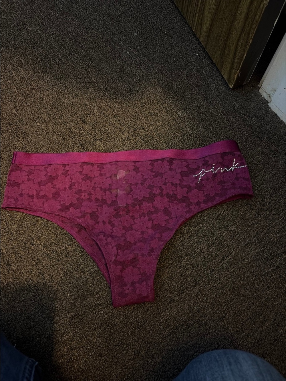 Victoria's Secret PINK Lace Hipster Panty - Plum